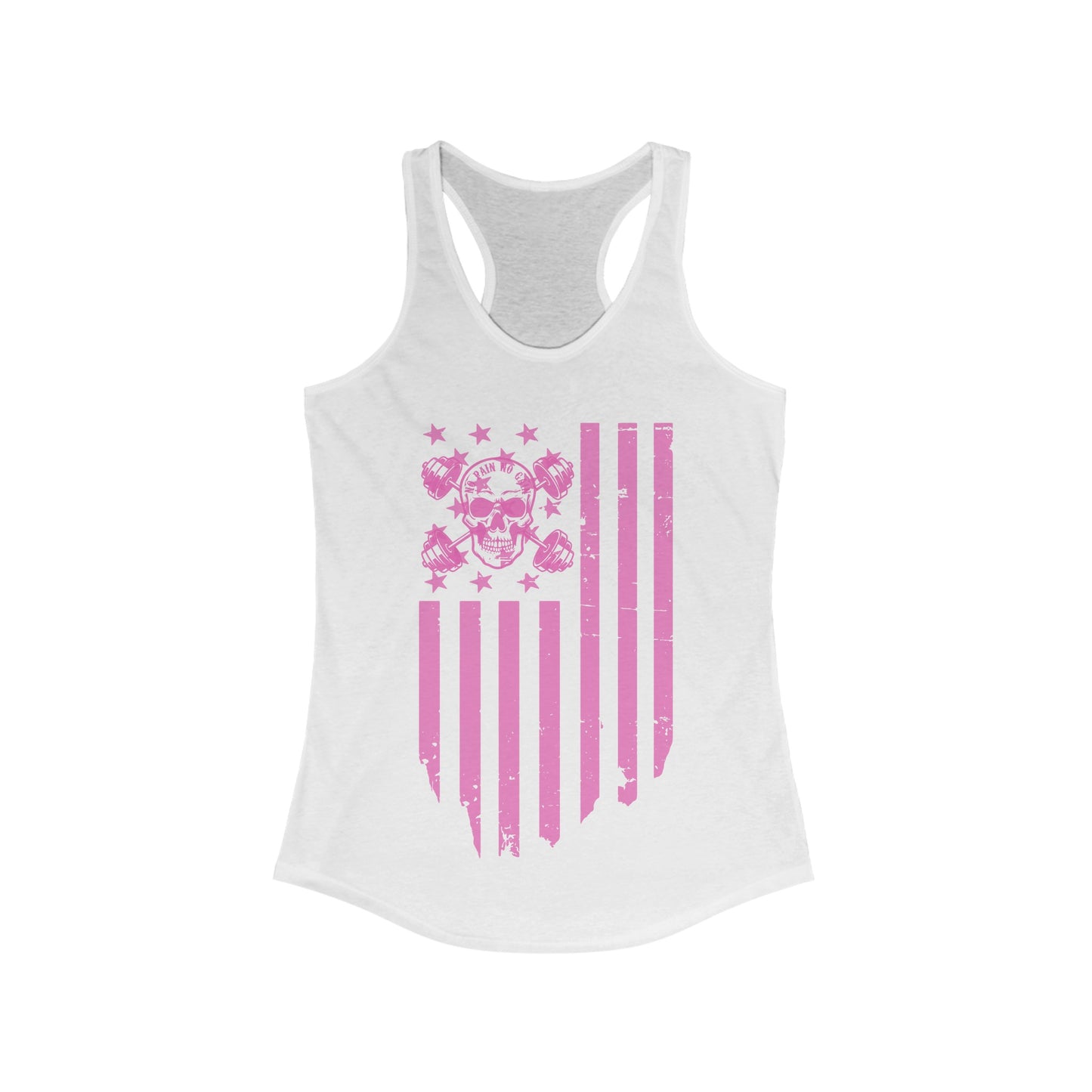 Dumbbell Flag Racerback Tank Pink logo