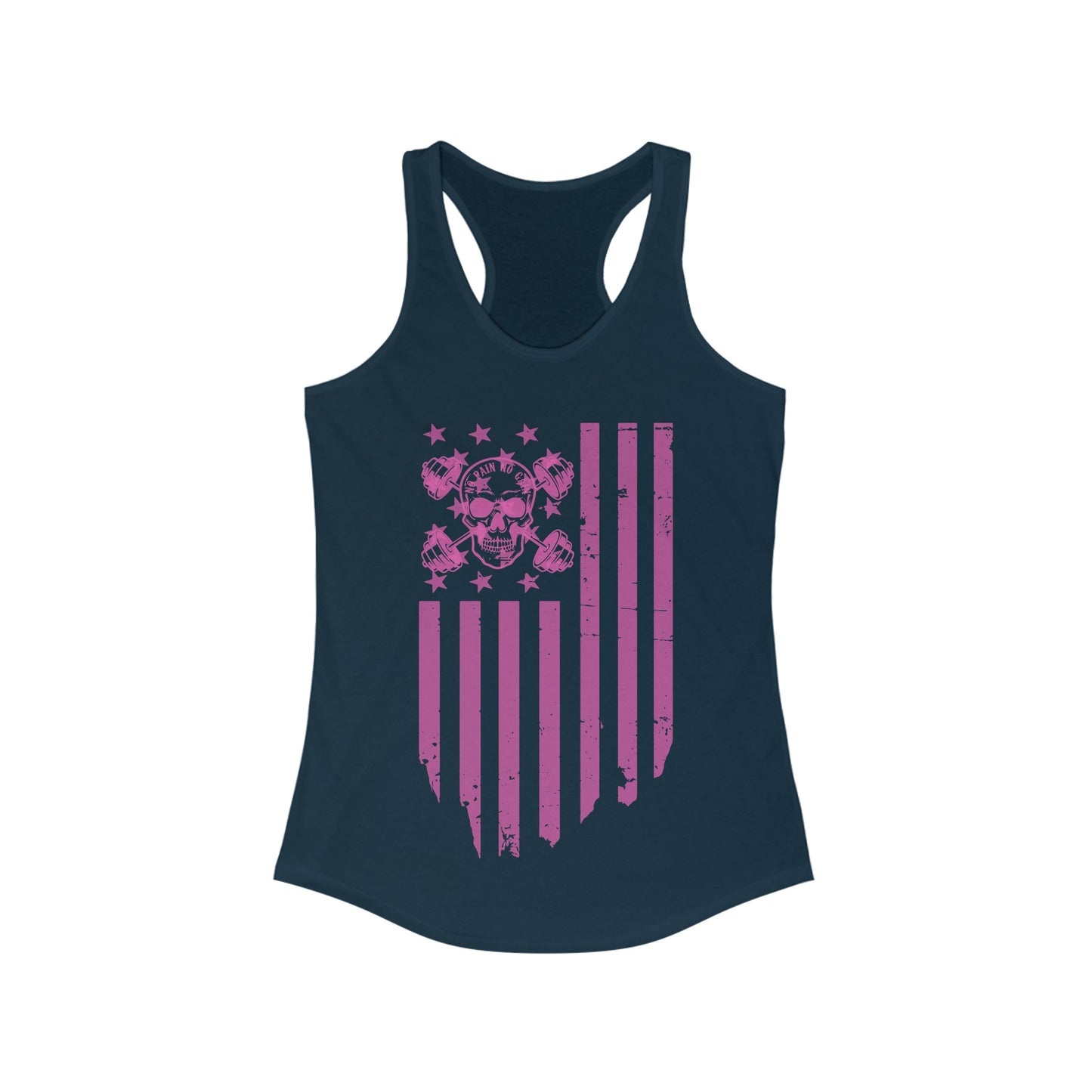 Dumbbell Flag Racerback Tank Pink logo