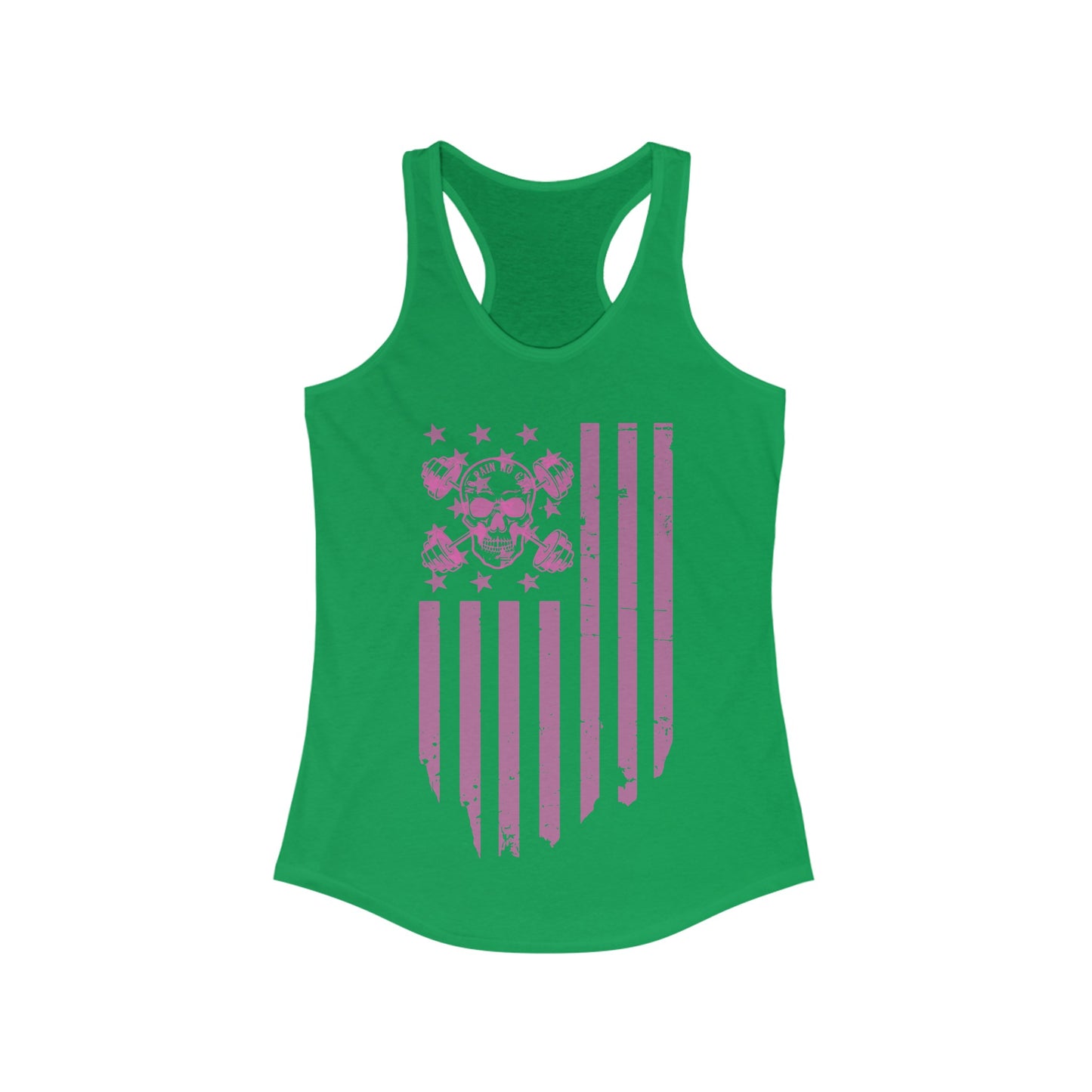 Dumbbell Flag Racerback Tank Pink logo