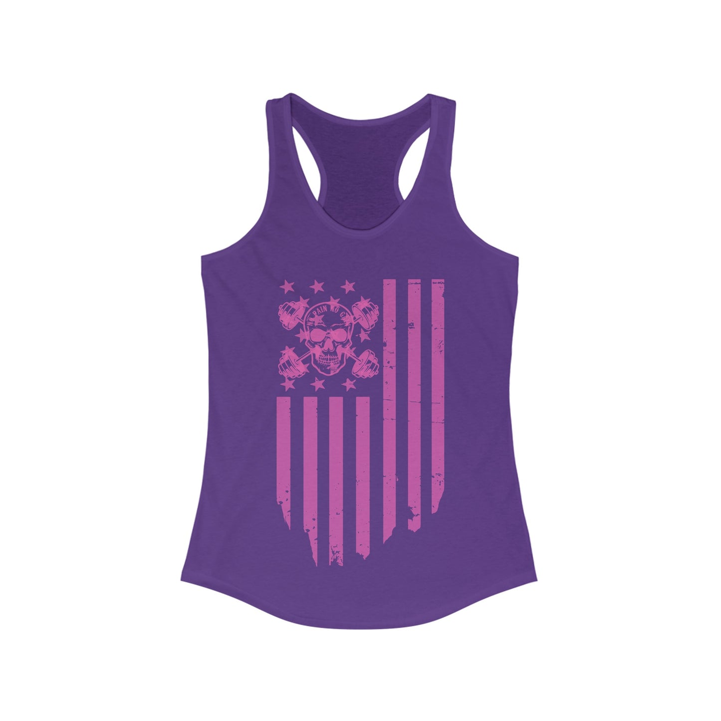 Dumbbell Flag Racerback Tank Pink logo