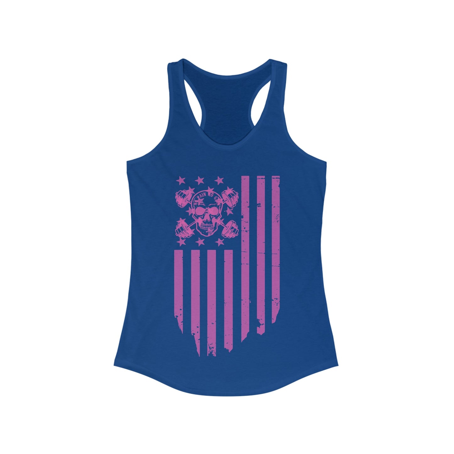 Dumbbell Flag Racerback Tank Pink logo