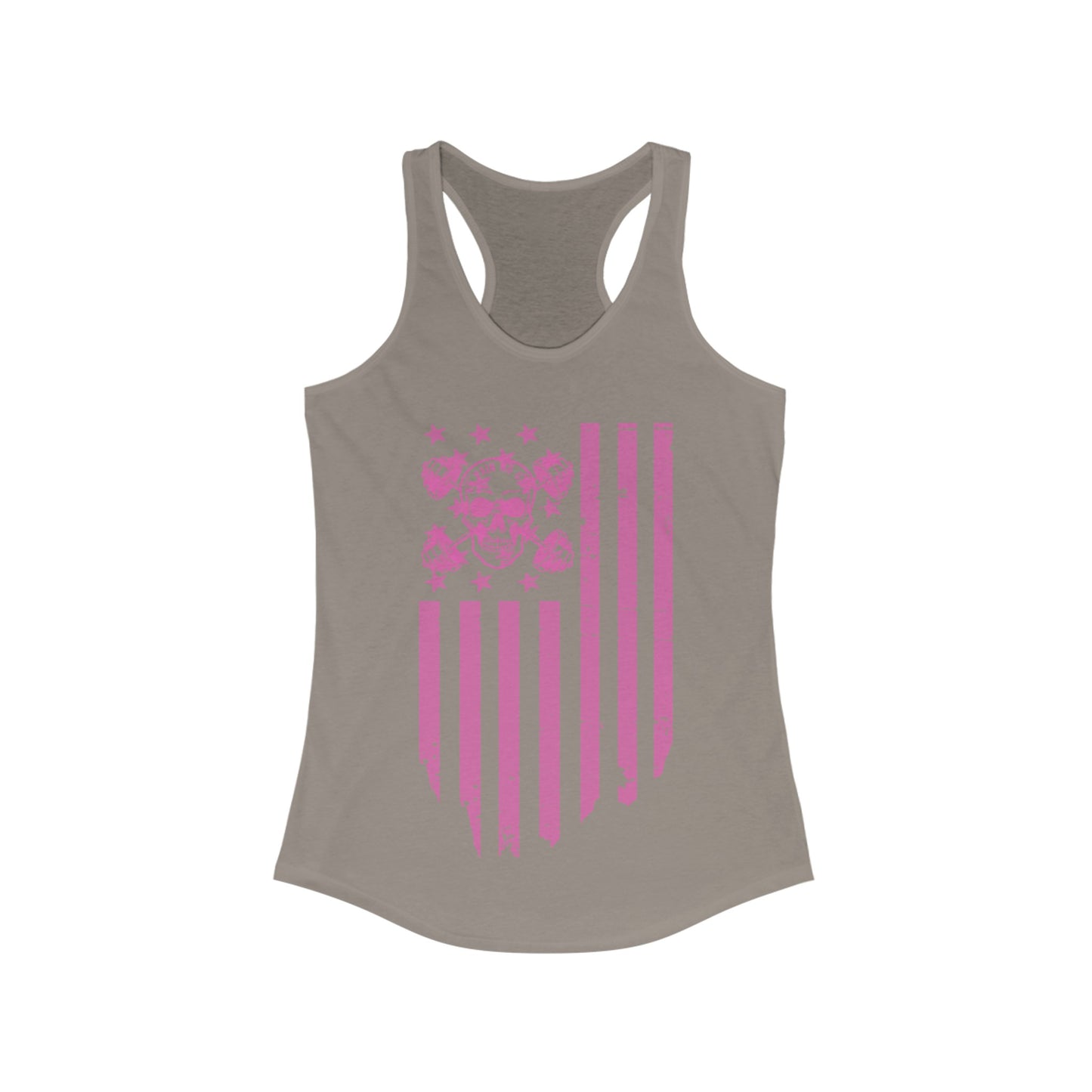 Dumbbell Flag Racerback Tank Pink logo