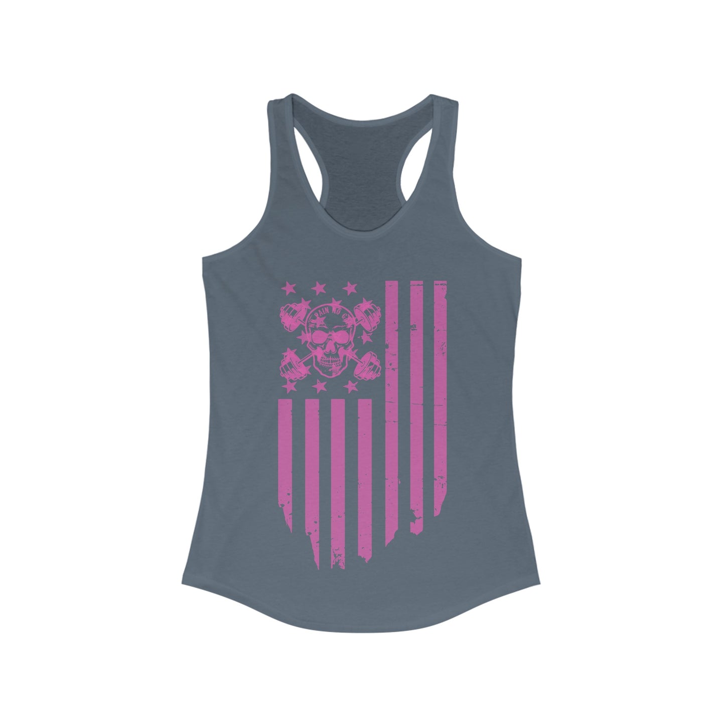 Dumbbell Flag Racerback Tank Pink logo