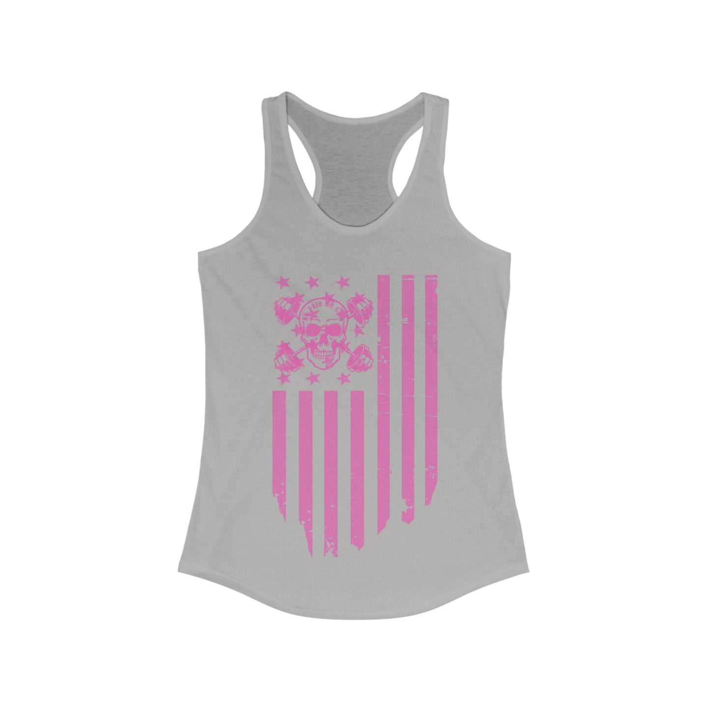 Dumbbell Flag Racerback Tank Pink logo