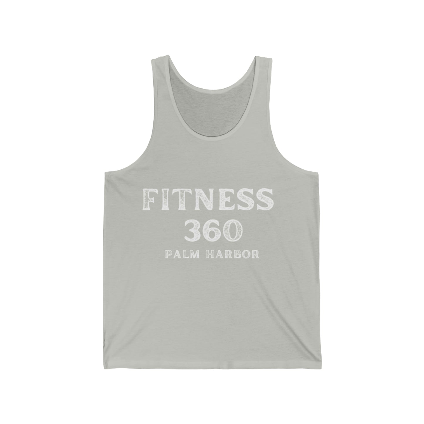Fitness 360 Faded White Logo Unisex Jersey Tank