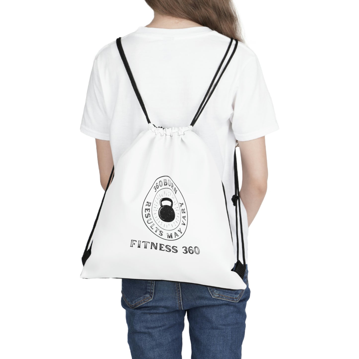 360 Burn White Drawstring Bag
