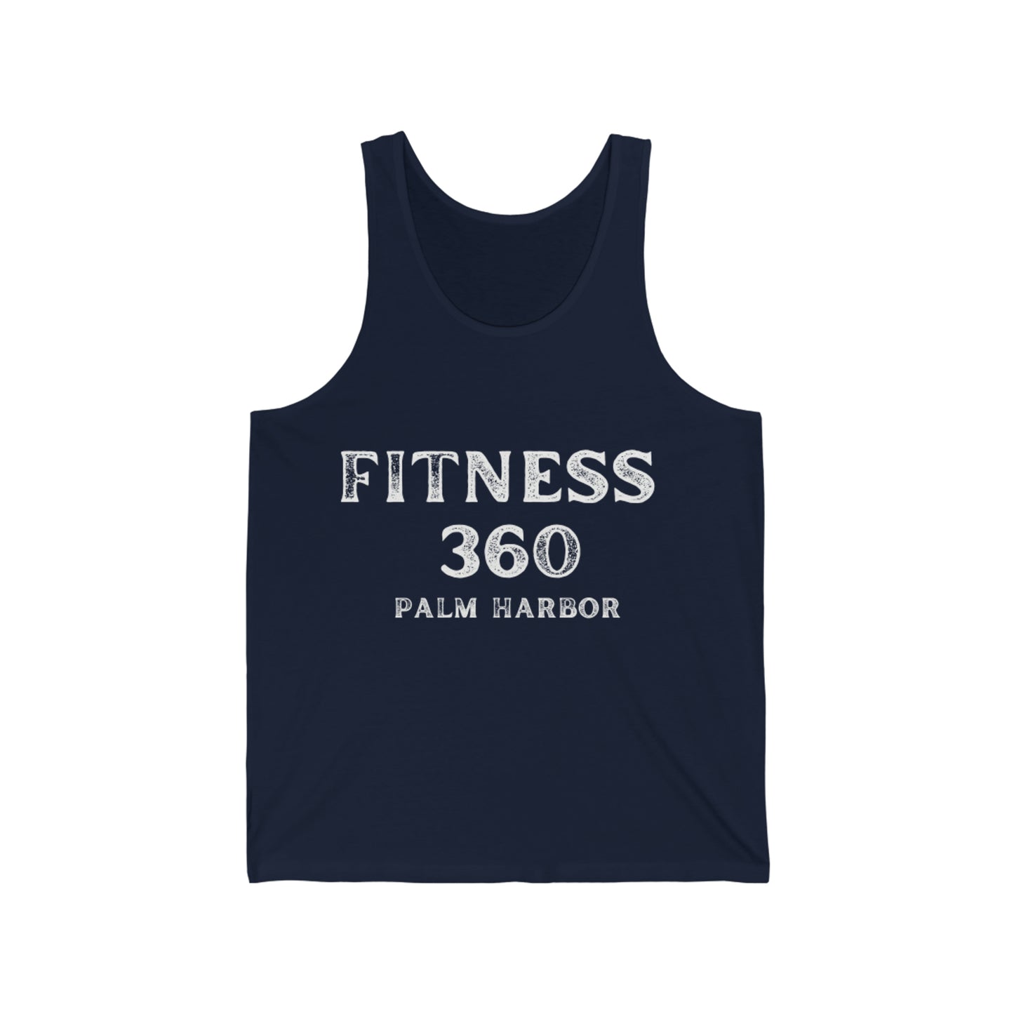 Fitness 360 Faded White Logo Unisex Jersey Tank