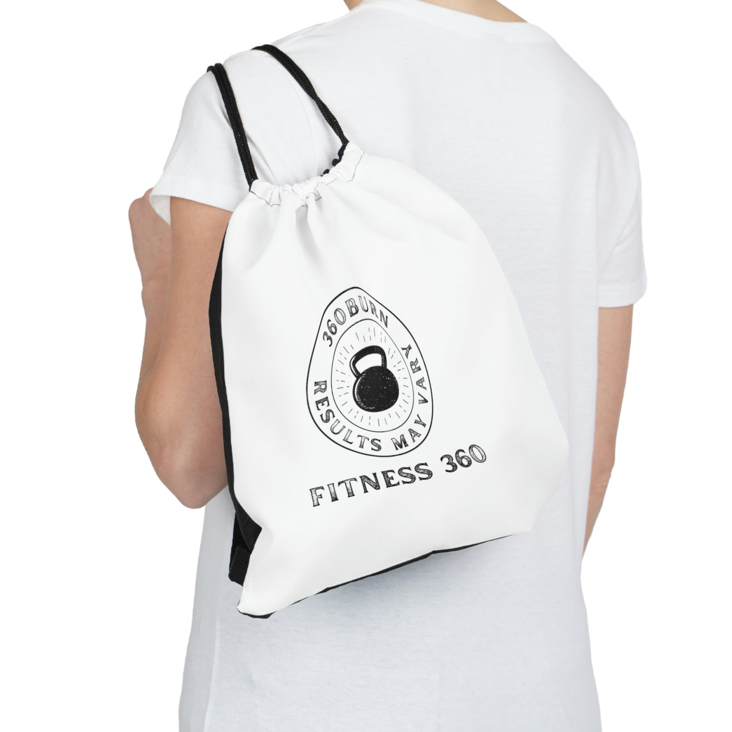 360 Burn White Drawstring Bag