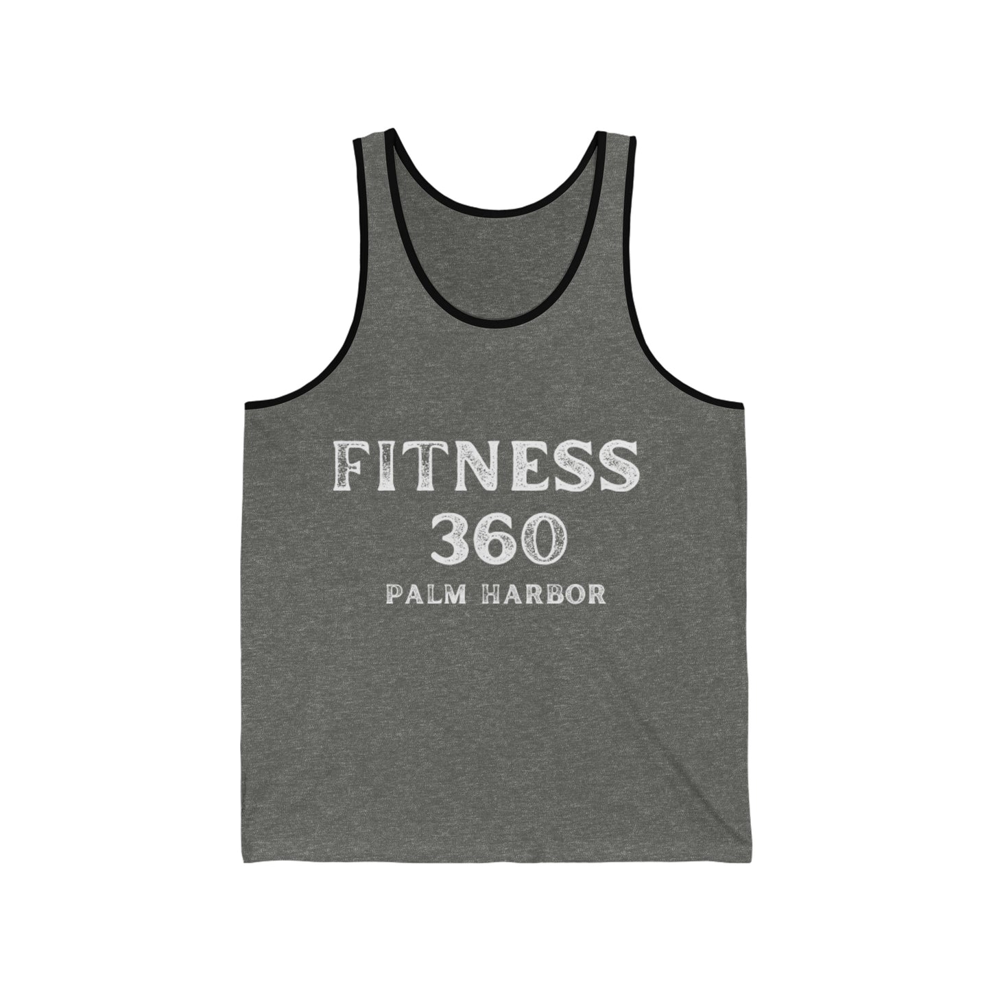 Fitness 360 Faded White Logo Unisex Jersey Tank