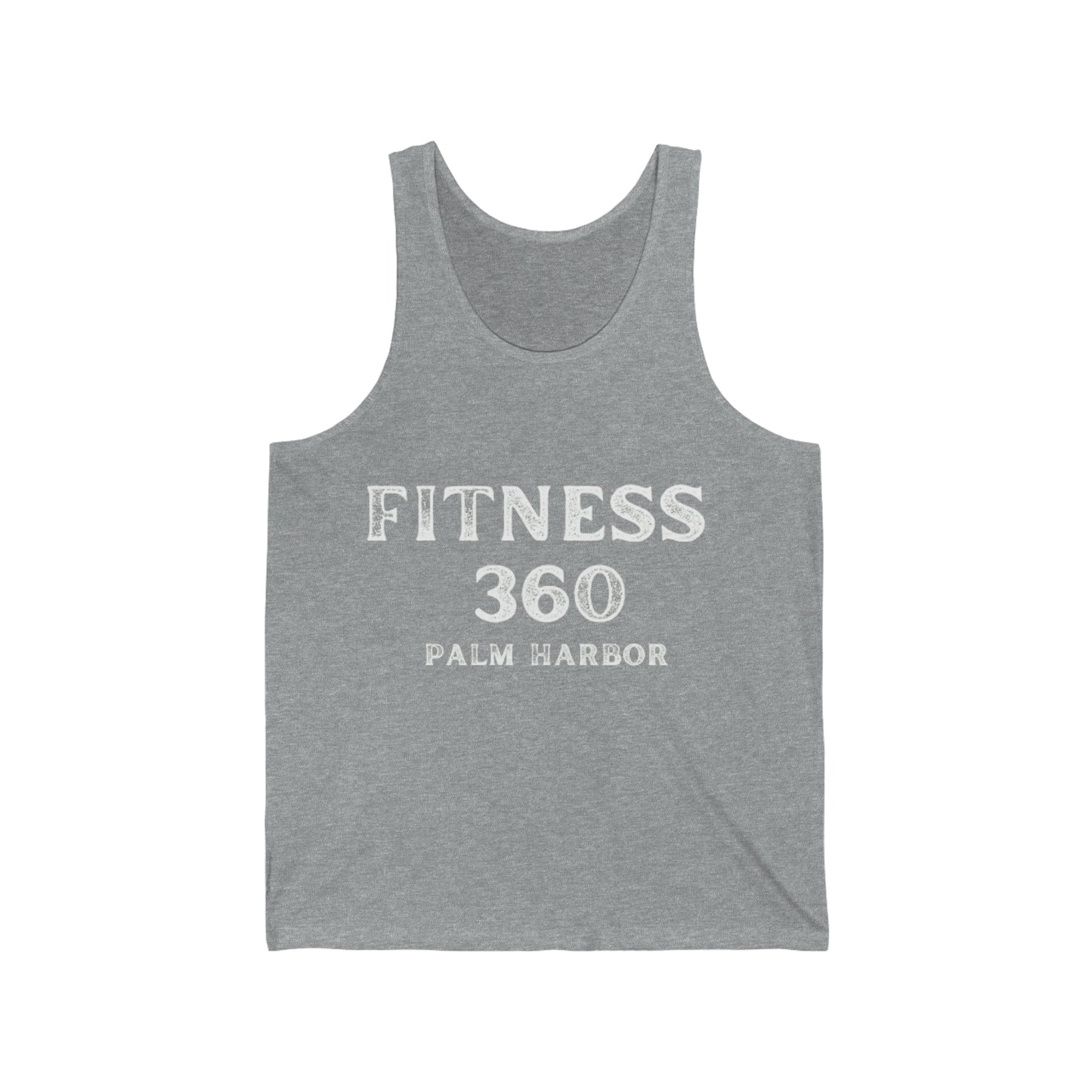 Fitness 360 Faded White Logo Unisex Jersey Tank