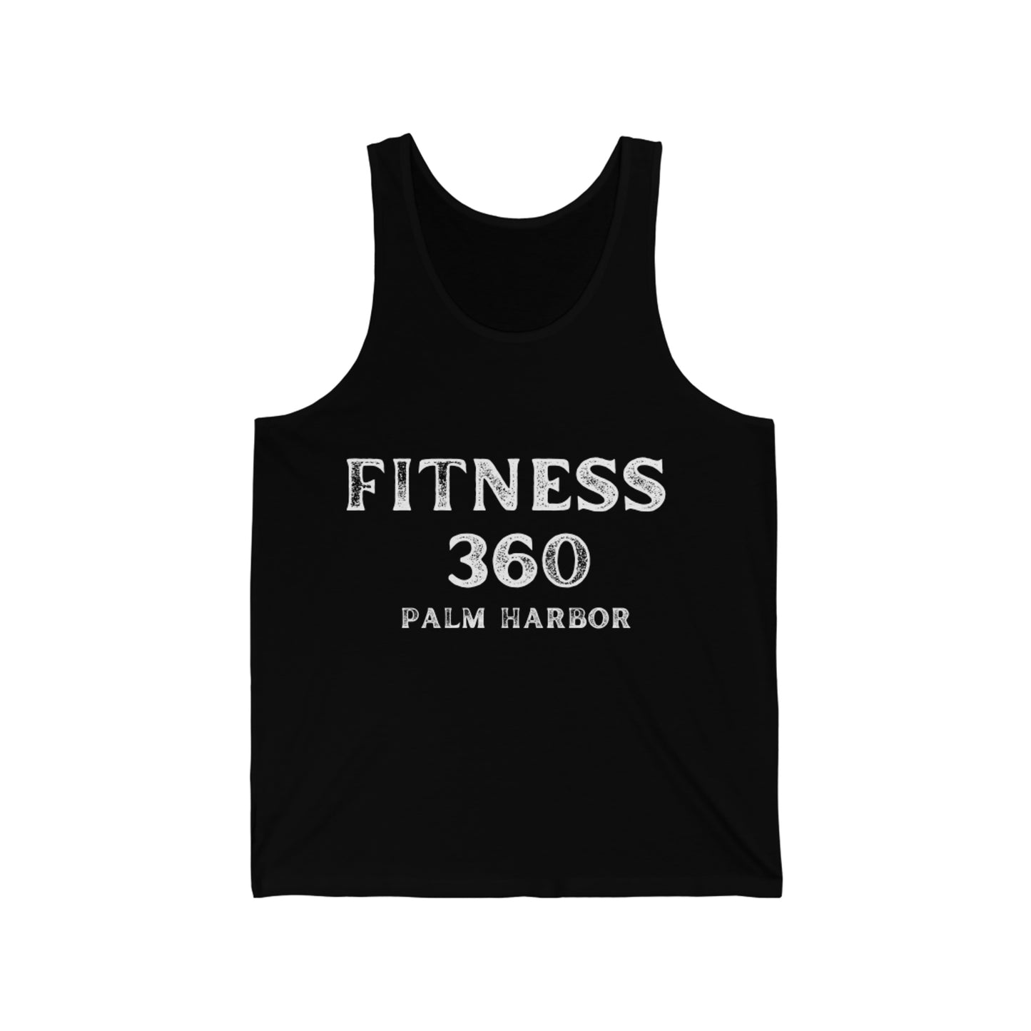 Fitness 360 Faded White Logo Unisex Jersey Tank