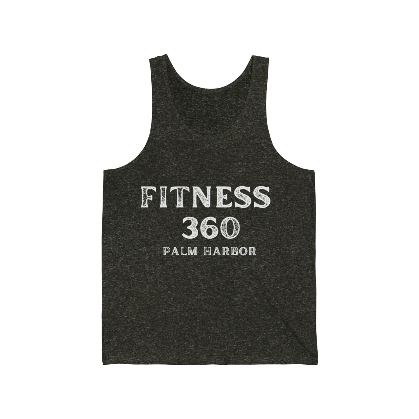 Fitness 360 Faded White Logo Unisex Jersey Tank