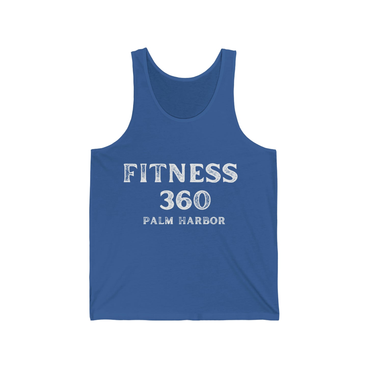 Fitness 360 Faded White Logo Unisex Jersey Tank