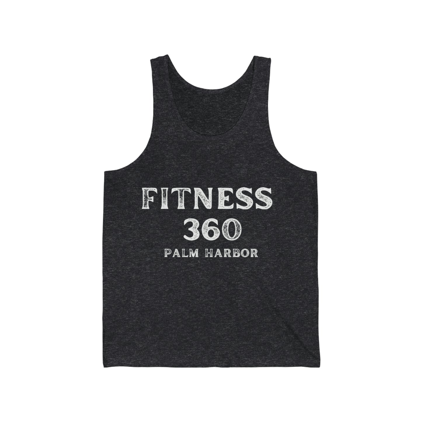 Fitness 360 Faded White Logo Unisex Jersey Tank