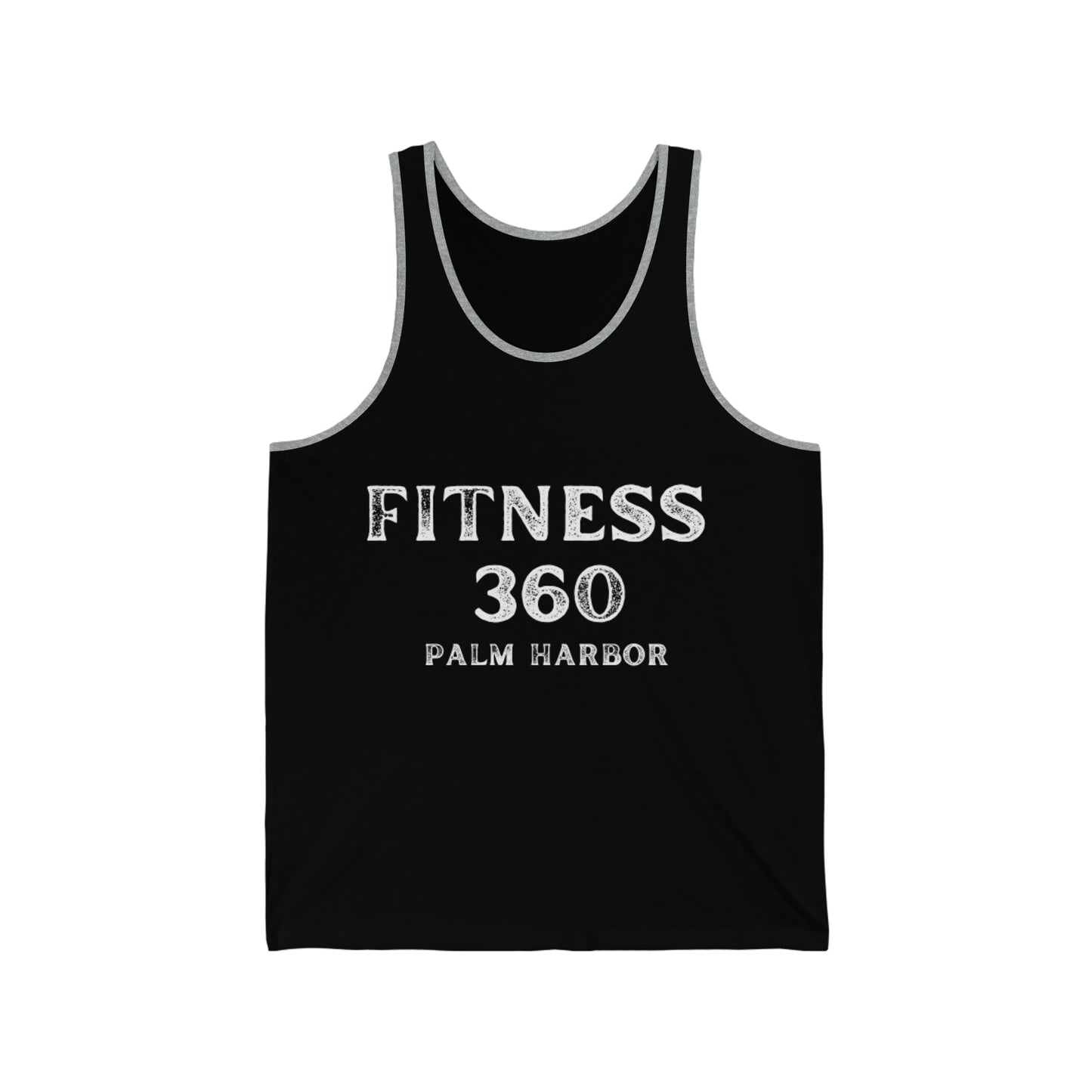 Fitness 360 Faded White Logo Unisex Jersey Tank
