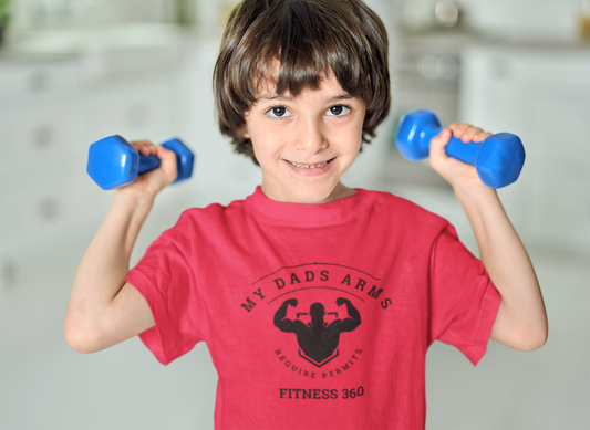 Kids My Dads arms Fitness 360 Future Lifter Tee